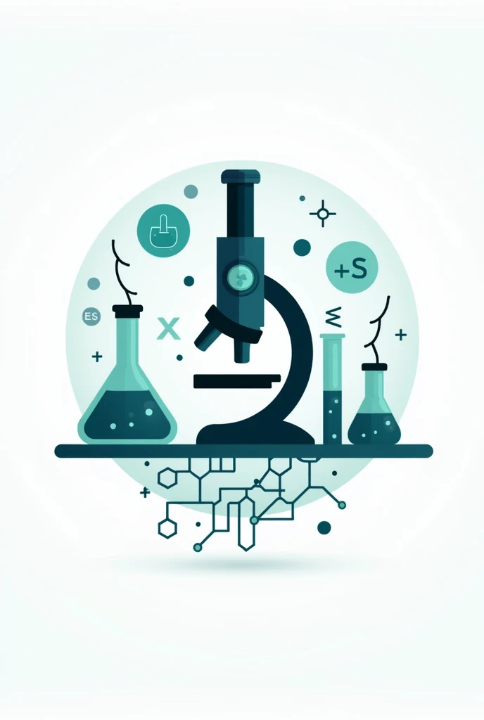 That has laboratory equipment and reagents but in the form of a logo. Let them also come out with a microscope, no people. Bigger image
