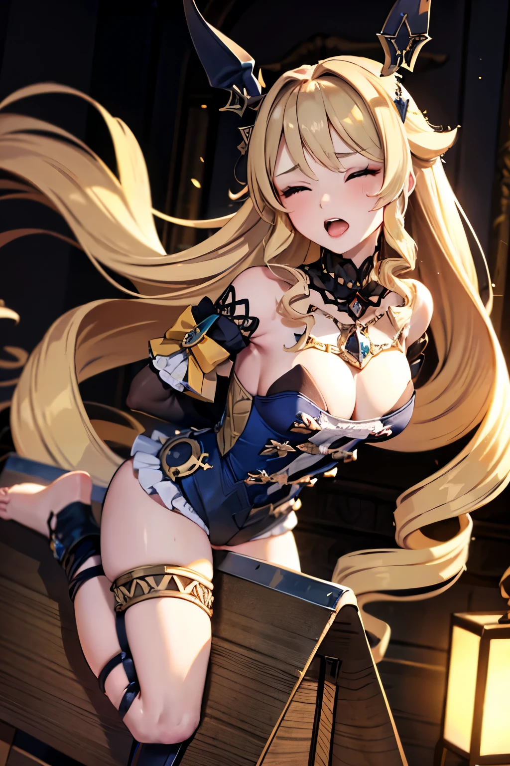 nsfw ,NUDE ,naked ,tied up her arms ,eyes closed ,breast milk ,Put her hands behind her back ,very large breast ,best quality foot:1.5 ,((high quality toe:1.5)) ,(a girl on a wooden horse:1.2) ,in a prison ,in a dungeon ,pussy juice:1.5 ,crying face ,scream, tears, raise both hands ,hyper realistic ,intricate details ,photorealistic ,cinematic lighting ,dramatic composition ,muted colors ,chiaroscuro lighting, moody atmosphere, fine art painting ,detailed face ,highly detailed, masterpiece:1.4, best quality:1.5, 8k:1.4 ,4K ,2k, Suggestive liquid, rubbing the crotch