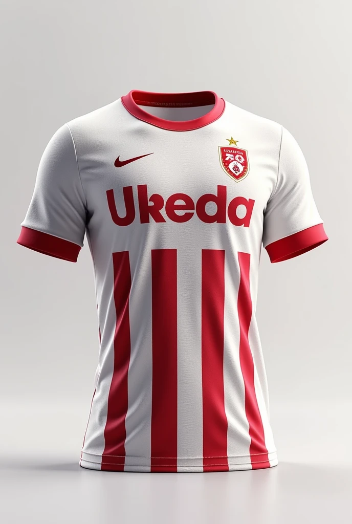 Create an image Interclass jersey Team name Torra-Torra FC Color white and red With a soccer ball 
