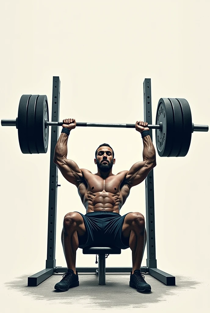 Make a metaphorical drawing where the bar of a bench press is the word resilience and the weight plate is the words of motivation in front of you.