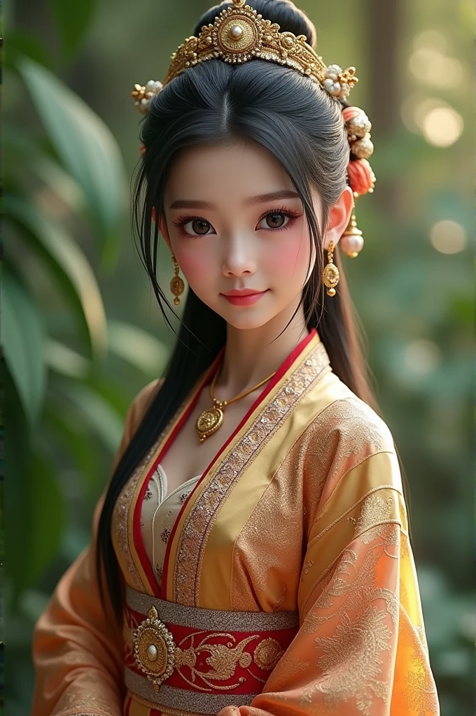 A traditional Thai girl in traditional Thai costume