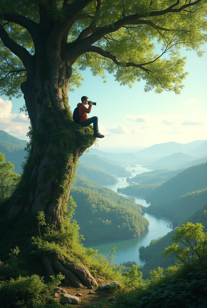 viewer/photographer looking from the top of the tree