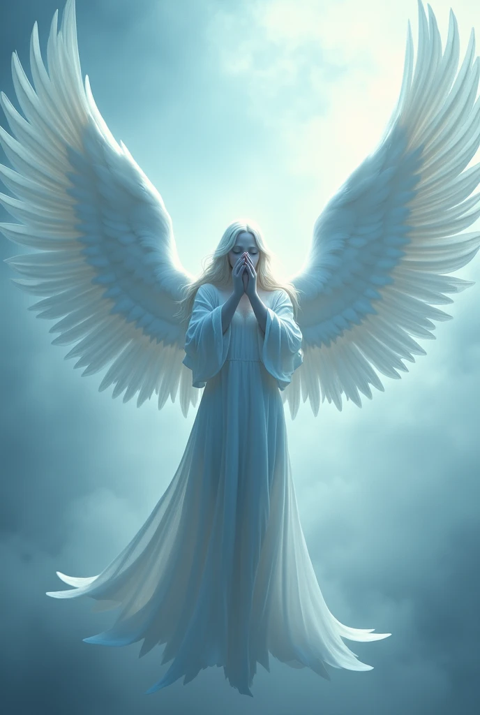 seis asas: with two they covered their faces, with two they covered their feet and with two they flew. blue color