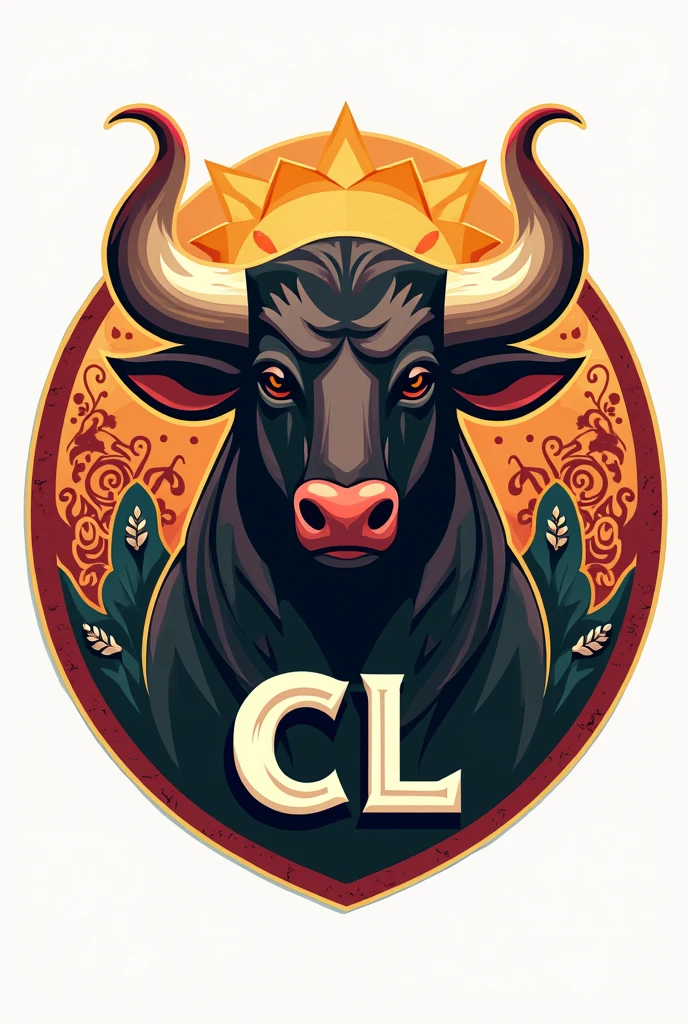 Create a logo for a logistics company, It is called Chapingo Logistics, put elements like a bull, and Mexican art. Also include the lyrics "cl"