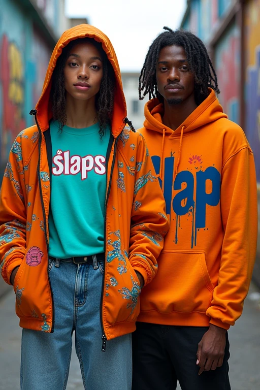 Outdoor design clothes with &quot;SLAPS&quot; written on them