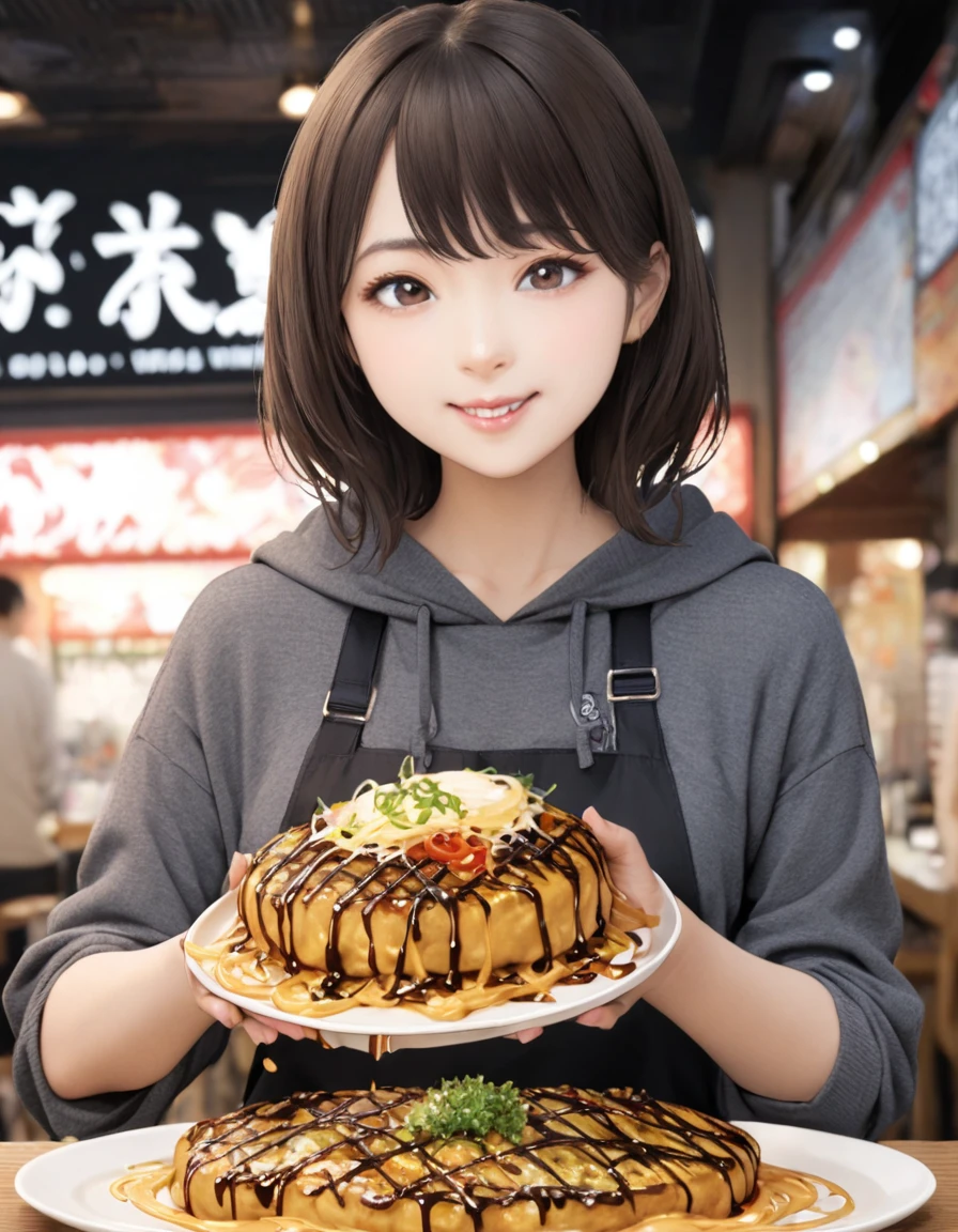 (best quality:1.2), 1girl, Osaka, Okonomiyaki