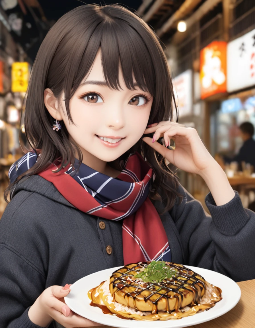 (best quality:1.2), 1girl, Osaka, Okonomiyaki