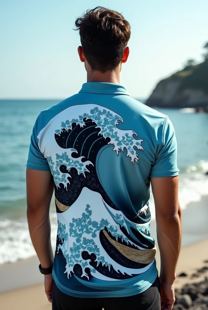 Shirt with waves on the back