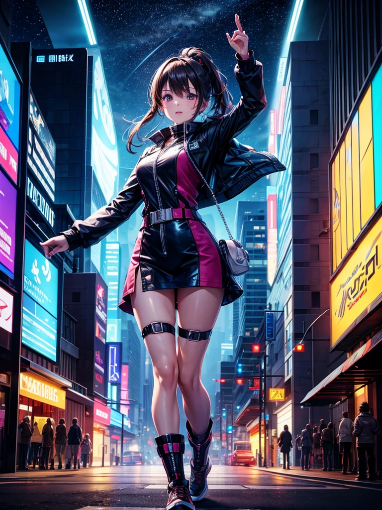 Highest quality,Highest Resolution,Girl from the future,Get on the machine,Night City,