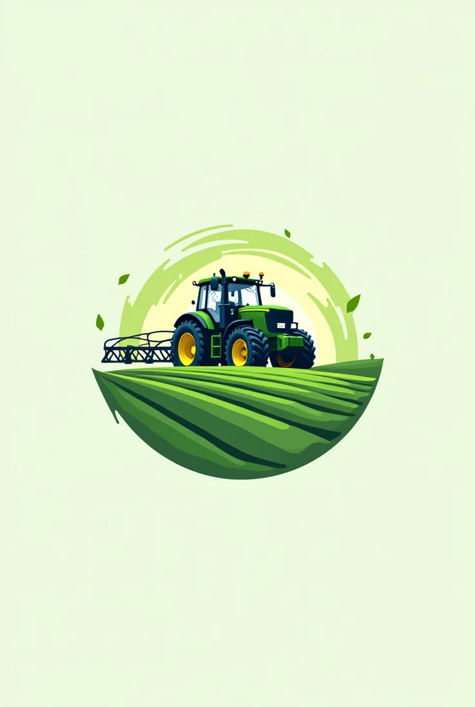 A logo for application via drench with the drench equipment attached to the tractor and hose making application