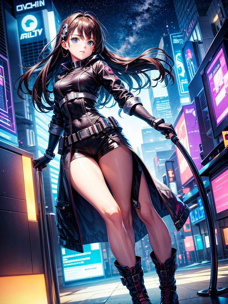 Highest quality,Highest Resolution,Girl from the future,Get on the machine,Night City,