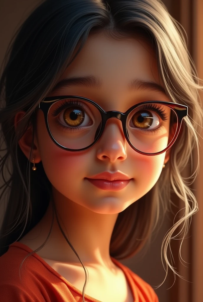 A girl with specs and so beautiful and with oval face and with warmth skin tone with a dusky skin tone.a idian punjabi girl



