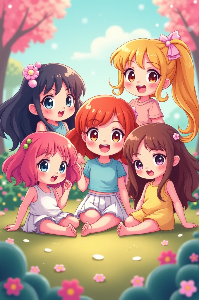 Cute female cartoon characters