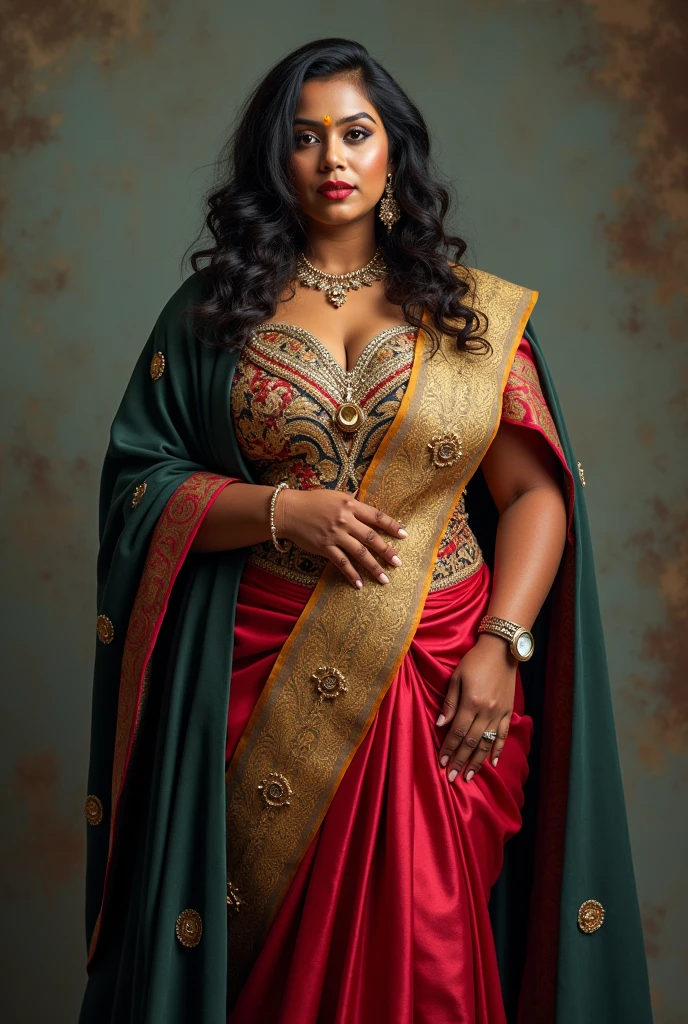 6 ft big breasted beautiful sri lanakan girl in maharani dress. Wearing Academic regalia.well educated