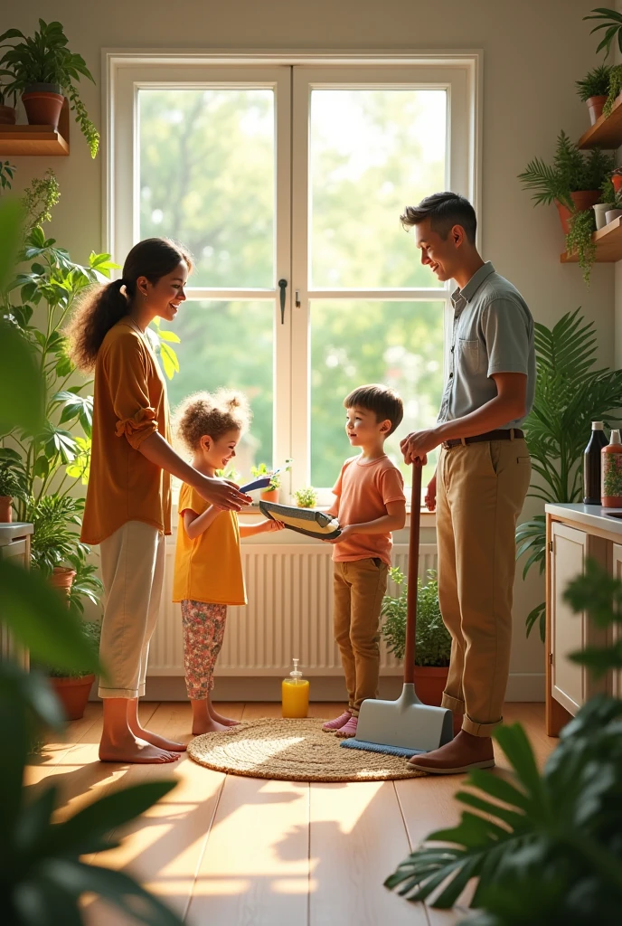 Use of environmentally friendly and non-toxic cleaning products and everyday items in the family