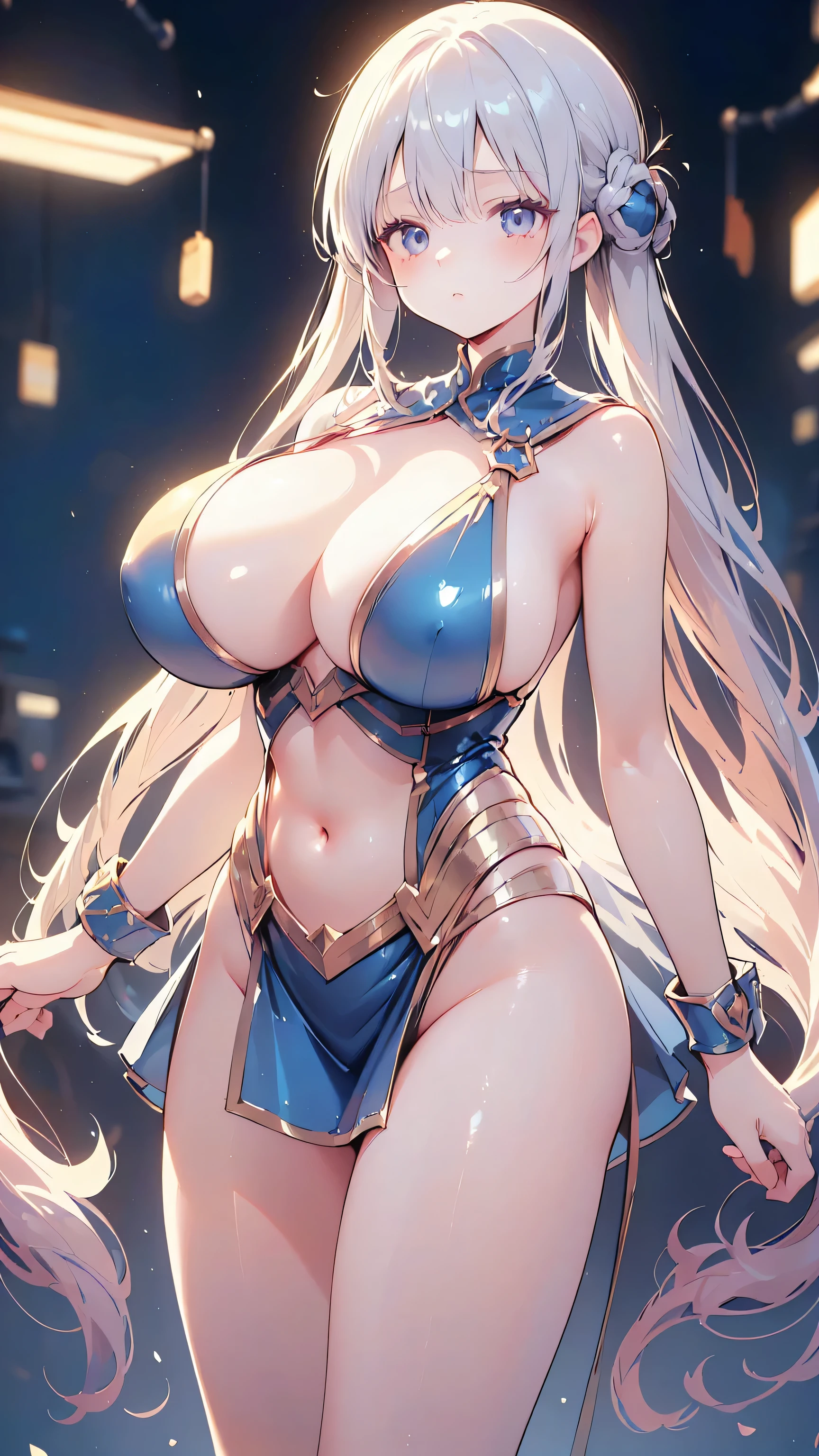 Ultra-high resolution, 8k,high quality,(Ultra-short stature,Gargari body,cowboy shot , ((no hat:1.3))),Slender,Twin tails,(iridescent light,soft shadow,Anime Painting,thin line drawing),((((super enormous cartoon-like tits,Adventurer、Girl、)))),