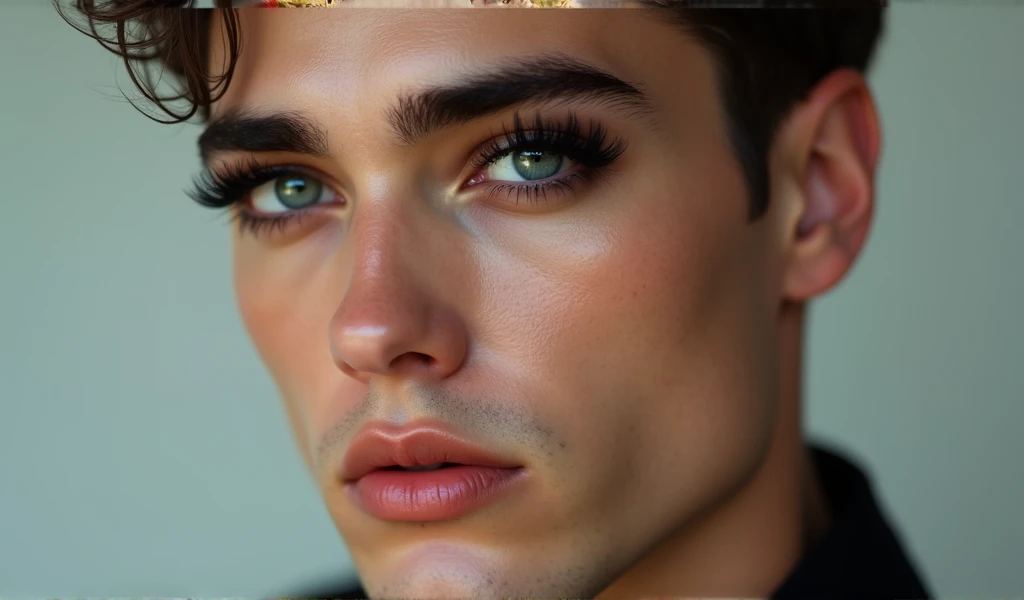 MODEL MAN EYELASHES MAKEUP