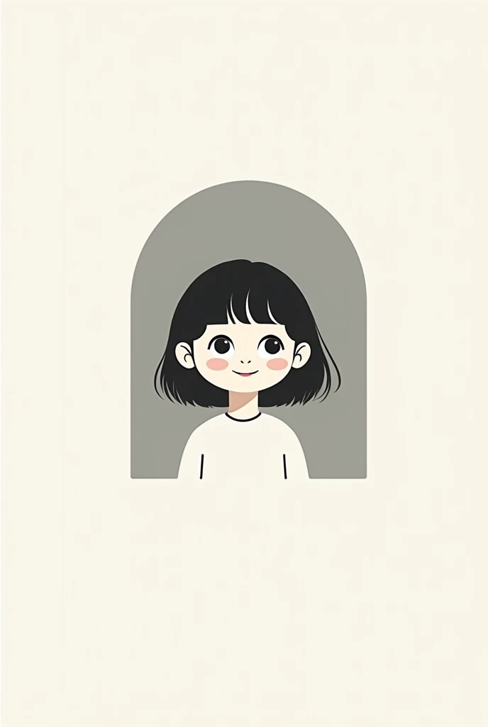 Girl with bangs art logo
