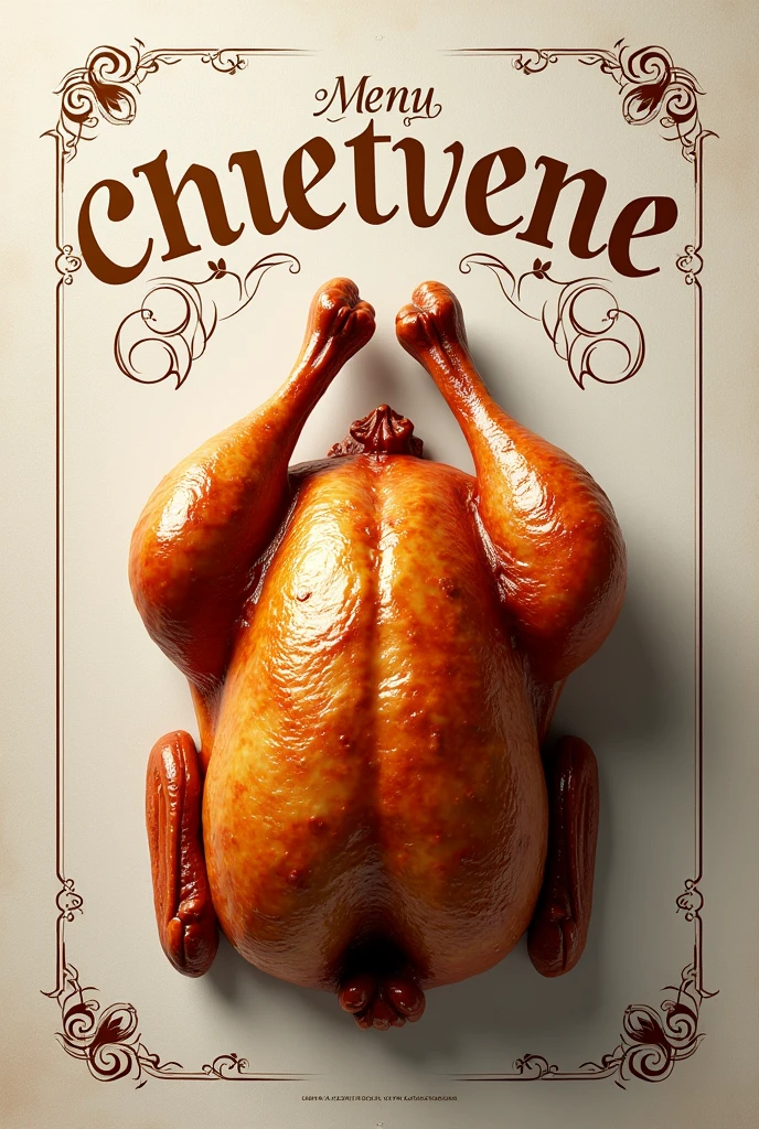 menu about roast chickens and letters