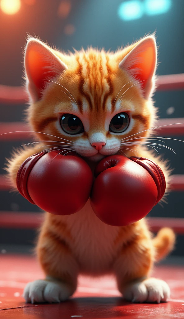 kitten,3d,animation character, 3dスペクタクルイラスト, Global Illumination. visual effects, Behance 3d Art Trends, Behance 3d アートトレンド, 3dアニメーション映画, Fight, boxing match, 3dアニメーションデモリール, Animation Style Rendering, close up fight