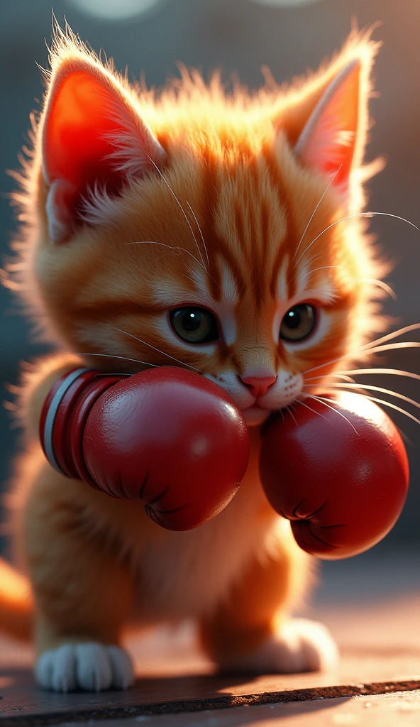 kitten,3d,animation character, 3dスペクタクルイラスト, Global Illumination. visual effects, Behance 3d Art Trends, Behance 3d アートトレンド, 3dアニメーション映画, Fight, boxing match, 3dアニメーションデモリール, Animation Style Rendering, close up fight