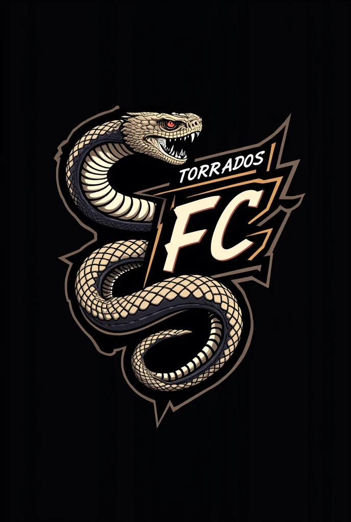 Create an image of an interclass shirt Team name Torrados FC Color black With a snake