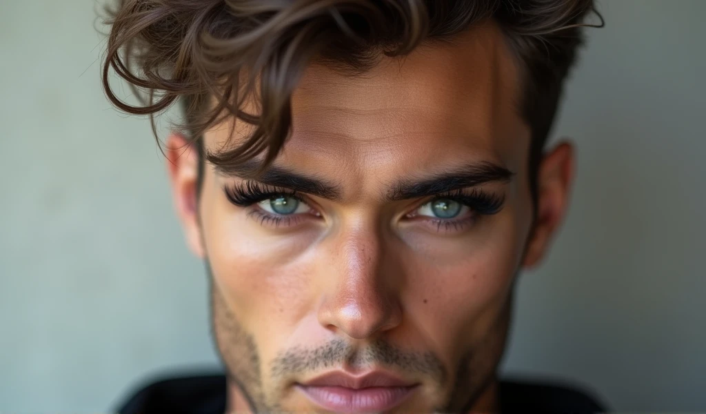 MODEL MAN EYELASHES MAKEUP