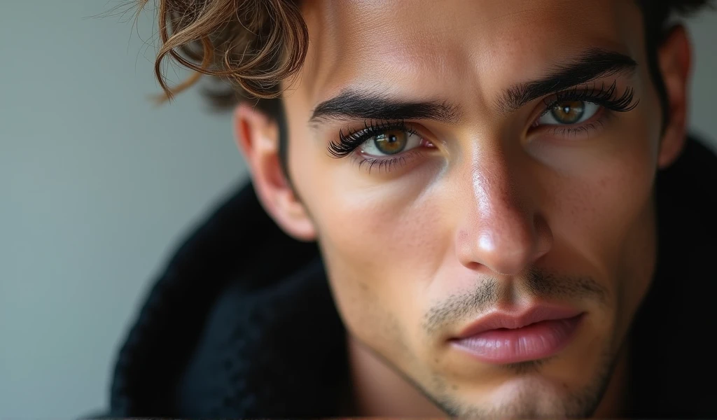 MODEL MAN EYELASHES MAKEUP