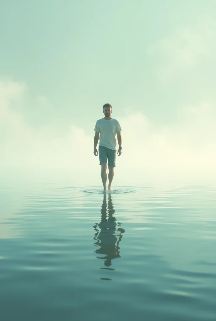 illustration of a man who can walk on water