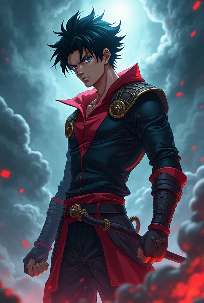 (Demon slayer anime drawing style), 1 guy, OC character