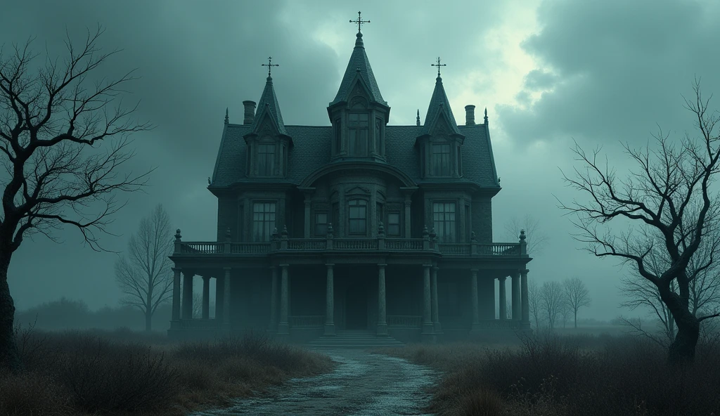 make an illustration of a house of dark rituals,use dark colors, do it in a scary tone to make it scary, ultrarrealisitic, extremely detaild, photoshot_\( ultra\), photoshotrealisitic, realisitic, Post-processing, Maximum details, roughness, real-life, ultrarealisitic, photoshotrealism, photoshotgraphy, 8k hd, photoshotgraphy