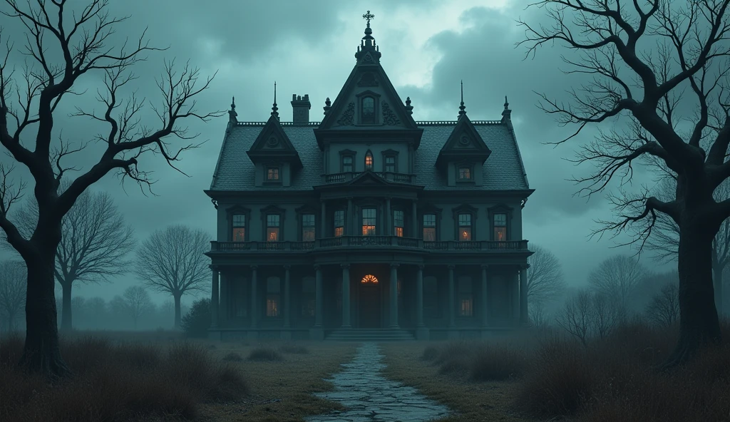 make an illustration of a house of dark rituals,use dark colors, do it in a scary tone to make it scary, ultrarrealisitic, extremely detaild, photoshot_\( ultra\), photoshotrealisitic, realisitic, Post-processing, Maximum details, roughness, real-life, ultrarealisitic, photoshotrealism, photoshotgraphy, 8k hd, photoshotgraphy