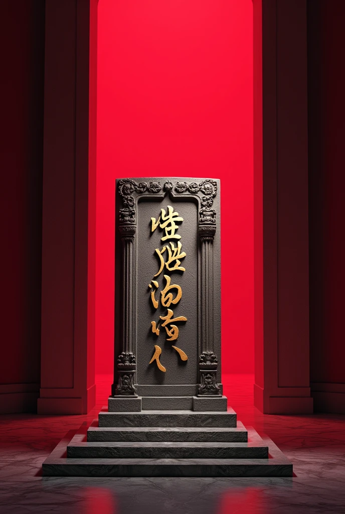 CREATE AN IMAGE THAT HAS THE NAME INSIDE THE STELE WITH THE RUBY BACKGROUND