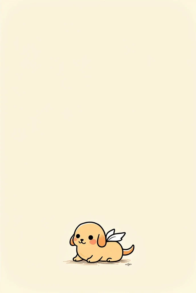 style: "Simple line drawing", "Cute illustrations", "Manga style",Handwriting"
character: "Rounded human-like figures", "動物のcharacter(Golden Retriever)"
expression: "kindexpression", "好奇心旺盛なexpression"
Use of color: "pastel colour", "限られたUse of color"
background: "シンプルなbackground" or "backgroundなし"
composition: "characterが中央に配置", "The dog has wings"
Overall atmosphere: "For kids", "kind", "Peaceful"
