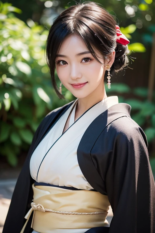 (2 Japanese girl,), (Small breasts:1.5,),(solo,,Textured skin, Detailed skin,Detailed face,Detailed eyes,detailed posing,Natural eyebrows,Sparkling Eyes,High detail, Highest quality, Super detailed, Surrealism, ,8k,RAW Photos,Photographicism,Professional Lighting,Portrait Photography,Catchlight,Soft Light),((Black Hair, Natural Makeup,Simple earrings, Bob Hair,ribbon,smile)),(((Long-sleeved kimono,Upper body composition,Don't take off your clothes)))