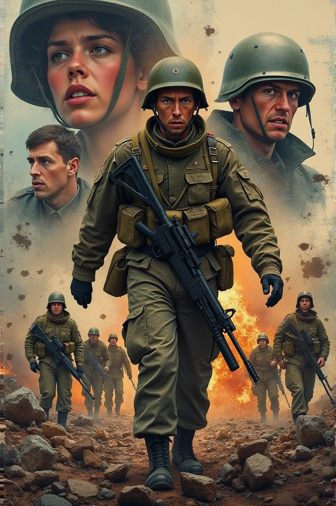 Creat montage art about wold war