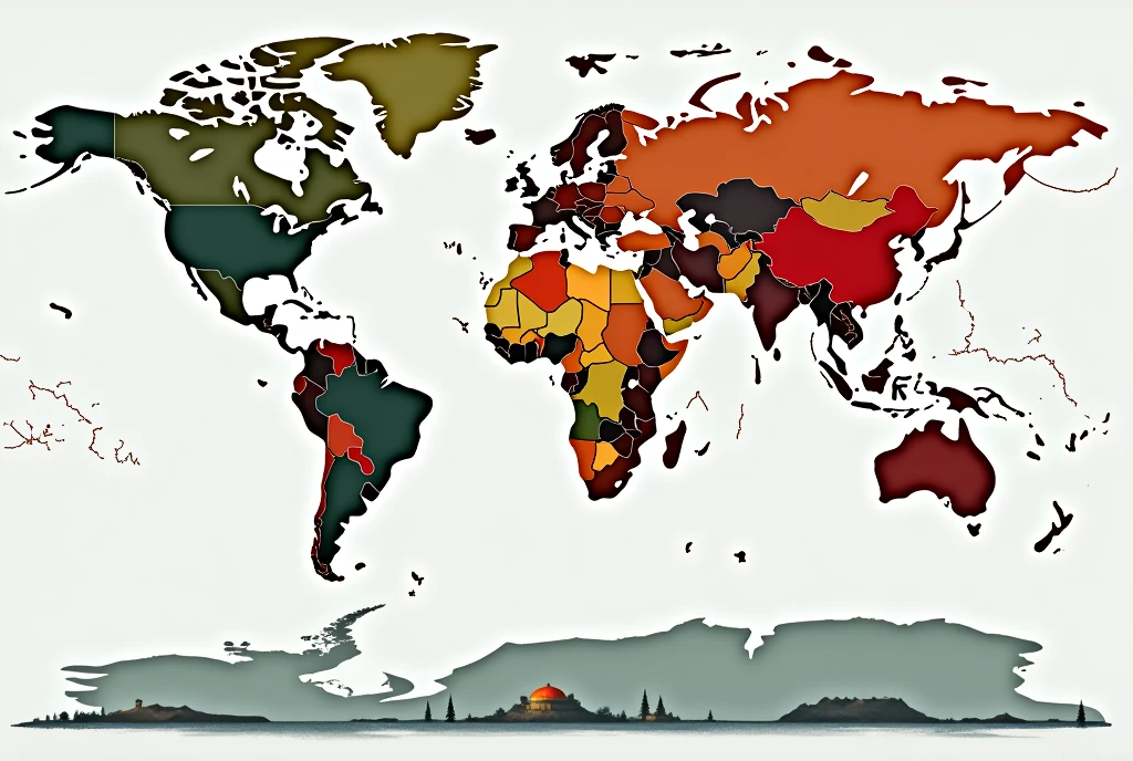 Colors and icons for different consequences in different regions of the world.