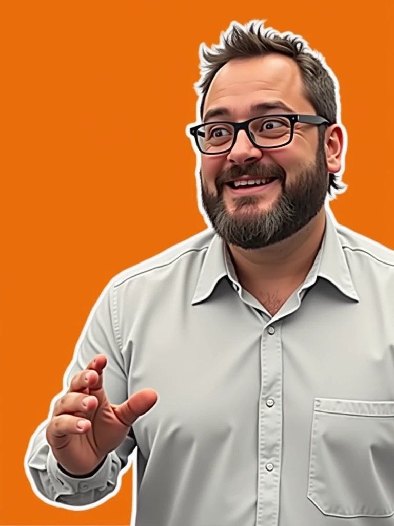 Aesthetic man with glasses and middle-parted hair animated