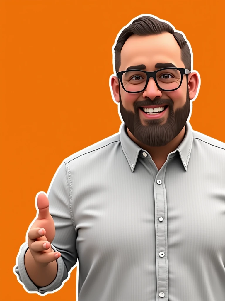 Aesthetic man with glasses and middle-parted hair animated