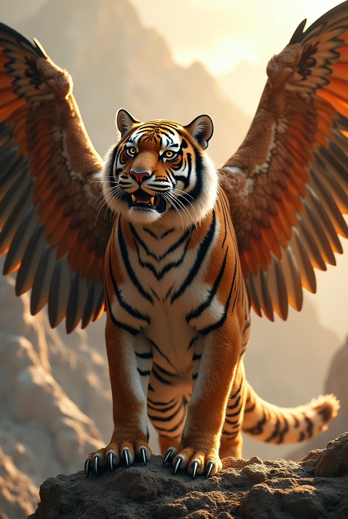 Make a cross of an eagle and tiger
