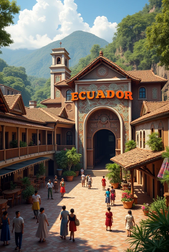 chocolate factory that has a sign that says "Ecuador"
