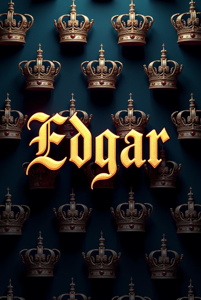 CREATE IMAGE THAT HAS THE NAME INSIDE EDGAR WITH THE BACKGROUND OF CROWNS 