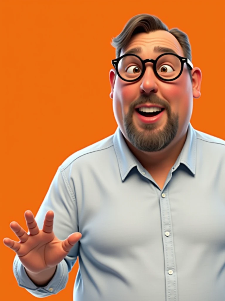 Cartoon character of a man in black glasses and blue shirt, animation character, stylized character, animation style rendering, 3d stylized, Arnold Maya rendering, Stylized 3D rendering, toon render screenshot, 3d character, 3d character, Stylized 3D rendering, 3D character rendering, cartoon character, Personagem de close up, character posing, (Pixar-style) (master part:1.2) (bokeh) (best qualityer) (skin detailed) (detailed texture) (8k) (Argilla) (cinematic lighting) (sharp focus
