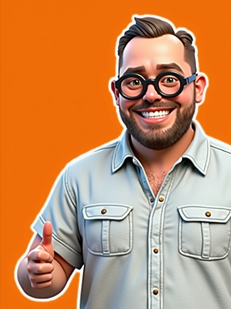 Cartoon character of a man in black glasses and blue shirt, animation character, stylized character, animation style rendering, 3d stylized, Arnold Maya rendering, Stylized 3D rendering, toon render screenshot, 3d character, 3d character, Stylized 3D rendering, 3D character rendering, cartoon character, Personagem de close up, character posing, (Pixar-style) (master part:1.2) (bokeh) (best qualityer) (skin detailed) (detailed texture) (8k) (Argilla) (cinematic lighting) (sharp focus