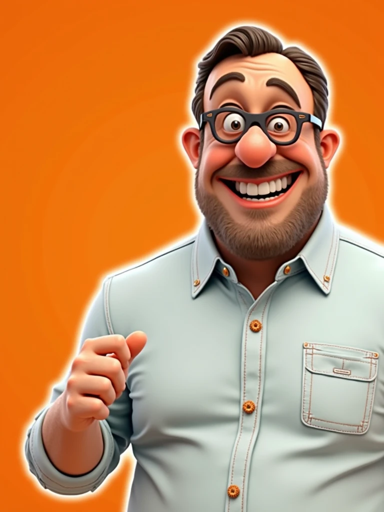 Cartoon character of a man in black glasses and blue shirt, animation character, stylized character, animation style rendering, 3d stylized, Arnold Maya rendering, Stylized 3D rendering, toon render screenshot, 3d character, 3d character, Stylized 3D rendering, 3D character rendering, cartoon character, Personagem de close up, character posing, (Pixar-style) (master part:1.2) (bokeh) (best qualityer) (skin detailed) (detailed texture) (8k) (Argilla) (cinematic lighting) (sharp focus