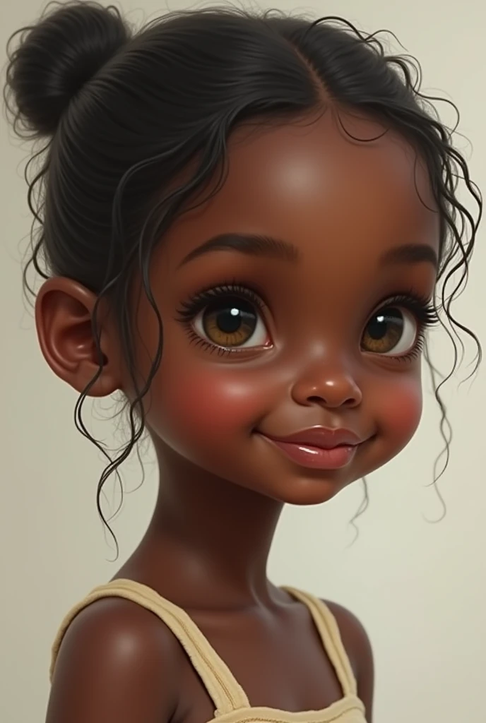 creates a photo of a small, innocent, skinny black-skinned girl