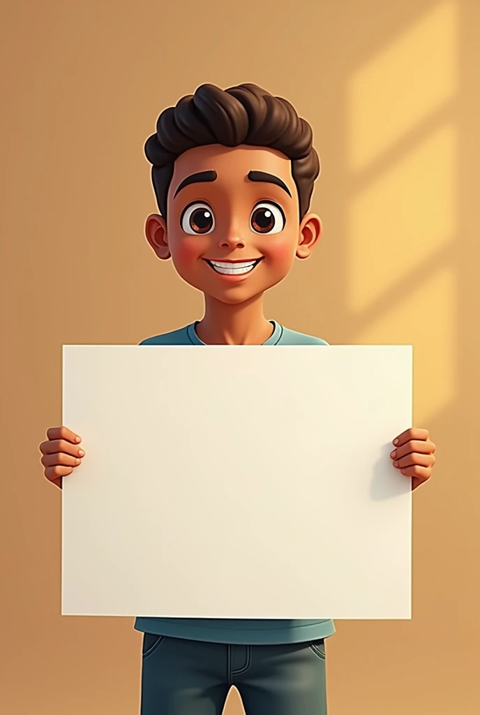 Please make a poster with the content of moderate Islamic washatiyah and also moderate religion and there is a young boy holding it.