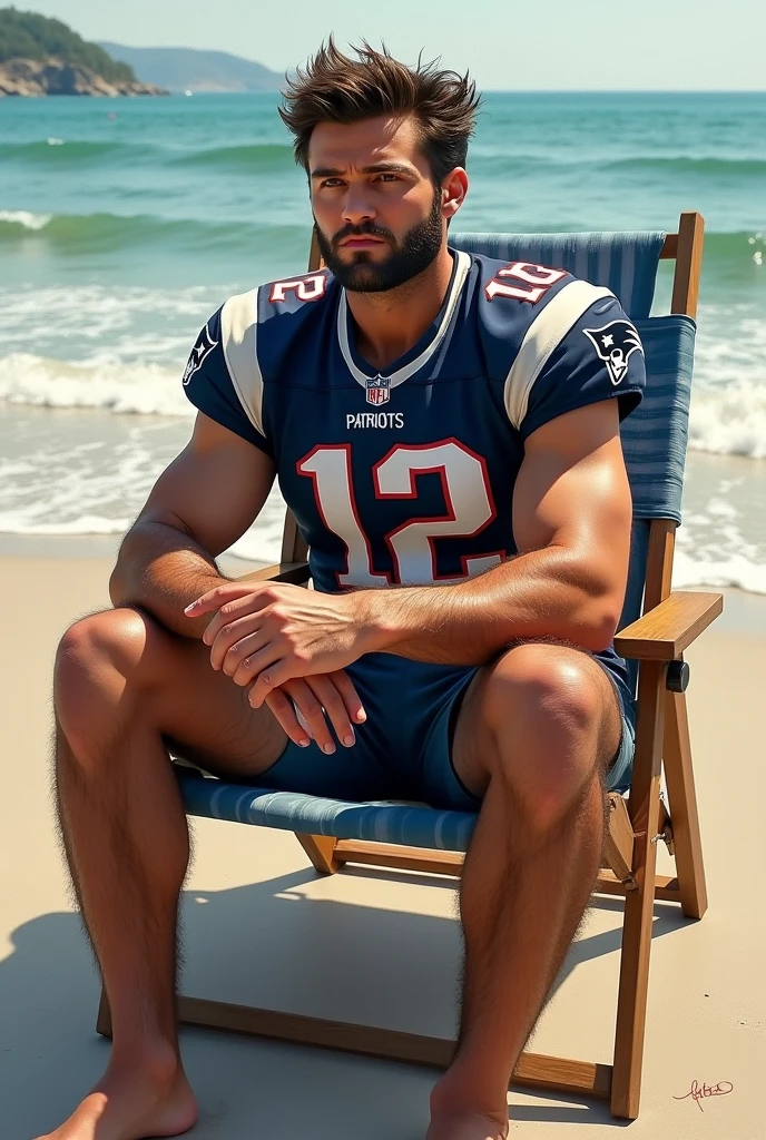 A man stands on the grass, 8k 50mm ISO 10, 🚿🗝📝, Okan , wearing volleyball jersey, k hd, advertisement picture, professional sports style, Wearing NBA jersey, 88cm!Single Eyelids!,with short brown hair !and a short beard, Only shorts!(Show hairy chest muscles), ), (Use a short beard,) headspace!Charming and serious look, ((Stand on the basketball court)), Muscular!, Close shave and secure fit, (High quality, photorealistic image),! ((quality, 8K, tmasterpiece), super k hd photos, (Details on the face, skin textures, Ultra-detailed body:1.1)High body hair!A high resolution, tmasterpiece, muscular、Short hair details、NSFW、Spacious size、Correct limb sculpting fingers)The skin is really dark!The skin is real!Authentic texture、Camera close to the ground!!Straw sandals background scatter 1.2) training