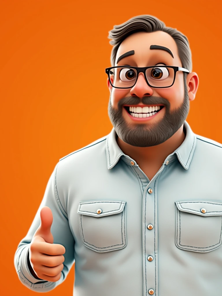 cartoon character de um homem de óculos escuros e camisa azul, animation character, stylized character, animation style rendering, 3d stylized, Arnold Maya rendering, Stylized 3D rendering, toon render screenshot, 3d character, 3d character, Stylized 3D rendering, 3D character rendering, cartoon character, Personagem de close up, character posing,  (Pixar-style) (master part:1.2) (bokeh) (best quality) (skin detailed) (detailed texture) (8k) (Argilla) (cinematic lighting) (sharp focus