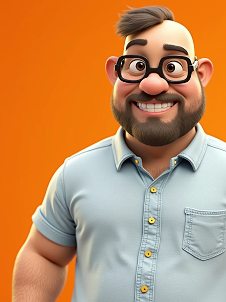 cartoon character de um homem de óculos escuros e camisa azul, animation character, stylized character, animation style rendering, 3d stylized, Arnold Maya rendering, Stylized 3D rendering, toon render screenshot, 3d character, 3d character, Stylized 3D rendering, 3D character rendering, cartoon character, Personagem de close up, character posing,  (Pixar-style) (master part:1.2) (bokeh) (best quality) (skin detailed) (detailed texture) (8k) (Argilla) (cinematic lighting) (sharp focus